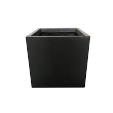 Photo 1 of 12" Kante Lightweight Modern Outdoor Concrete Square Planter Charcoal Black - Rosemead Home & Garden, Inc.

