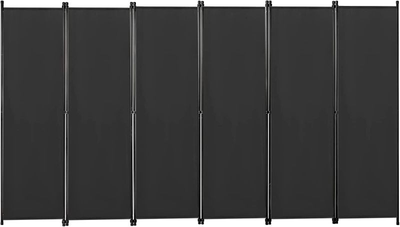 Photo 1 of 6-Panel Outdoor/Indoor Room Divider,Privacy Furniture Indoor Bedroom (Black)
