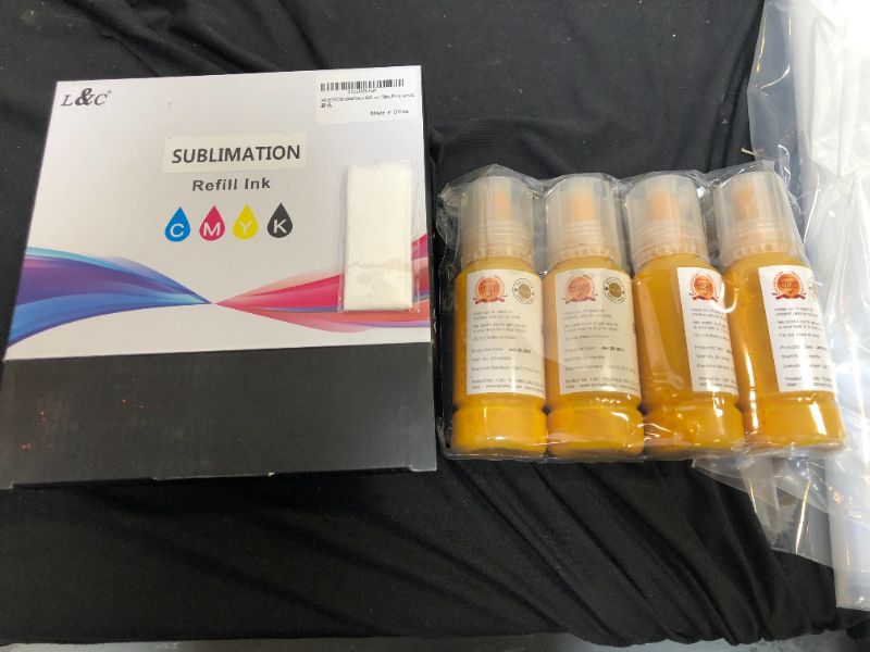 Photo 2 of L&C Yellow Sublimation Ink Autofill Refill for EcoTank Printers ET-4800 ET-2720 ET-2760 ET-2800 ET-2803 ET-2850 ET5800 ST-2000 ST-3000 ST-4000 ST-C4100 Printers
