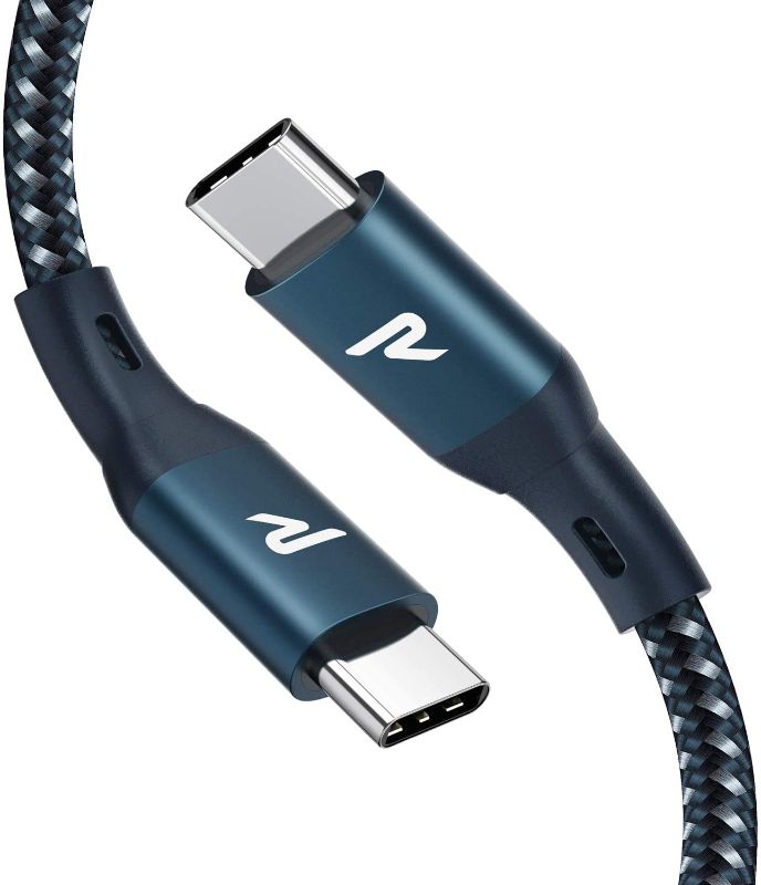 Photo 1 of RAMPOW USB C to USB C Cable [E-Mark 100W, 3.3ft] - USB Type C to Type C 2.0 Charging Cable Compatible with MacBook Pro 2019/2018/2017, iPad Pro 2020/2018 and More USB-C Devices - Navy Blue
