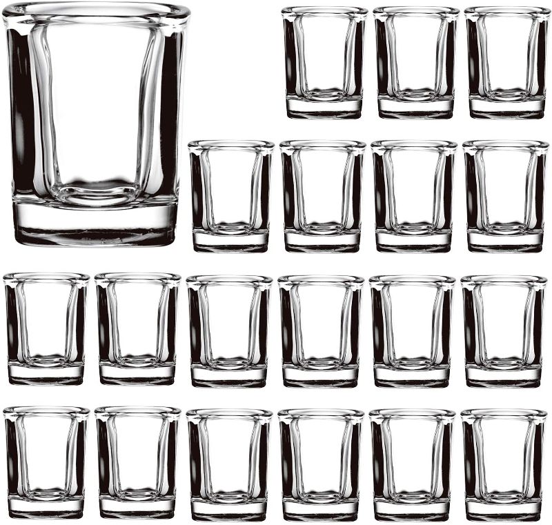 Photo 1 of 2 Ounce Heavy Base Shot Glass Set Mini Glass Cups For Liquor, Double Side Cordial Glasses, Tequila Cups Small Glass Shot Cups Set Of 16