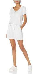 Photo 1 of Daily Ritual Women's Supersoft Terry Short-Sleeve V-Neck Romper XS