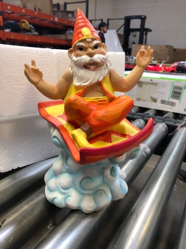 Photo 3 of GreenLighting Magic Carpet Genie Hide Your Key Garden Gnome Hand Painted Statue