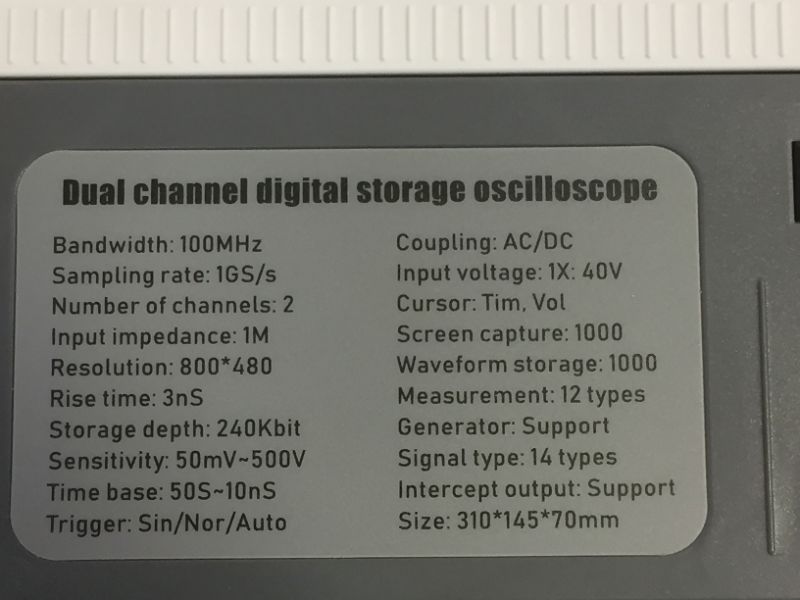 Photo 1 of FNIRSI 1014D Digital Storage Oscilloscope 100MHz Dual Channel Oscilloscope Signal Generator
