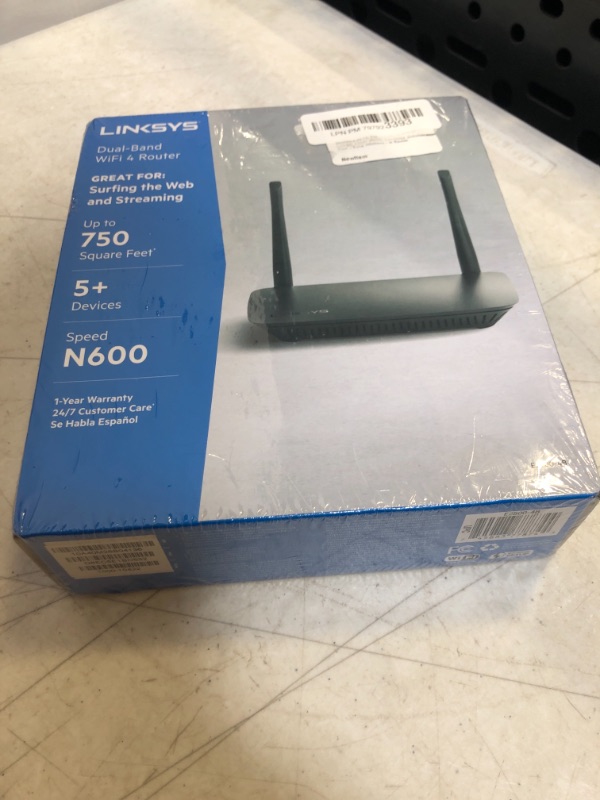 Photo 2 of Linksys E2500 Wi-Fi 4 IEEE 802.11n Ethernet Wireless Router - 2.40 GHz ISM Band - 5 GHz UNII Band - 75 MB/s Wireless Speed - 4 x Network Port - 1 x Broadband Port - USB - Fast Ethernet - Desktop - SEALED 
