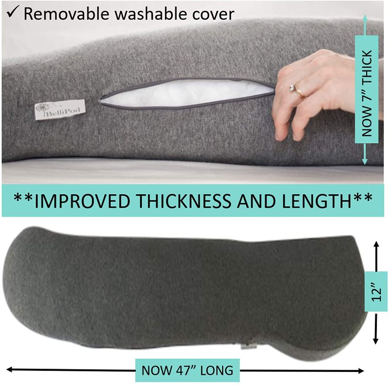 Photo 1 of 2 in1 Pregnancy Pillows, Chiro Designed Maternity Pillow with 100% Cotton Cover, Pregnancy Body Pillow & Pregnancy Wedge to Support Belly, Knees and Hips - Portable Full Body Pillow for Pregnant Women
