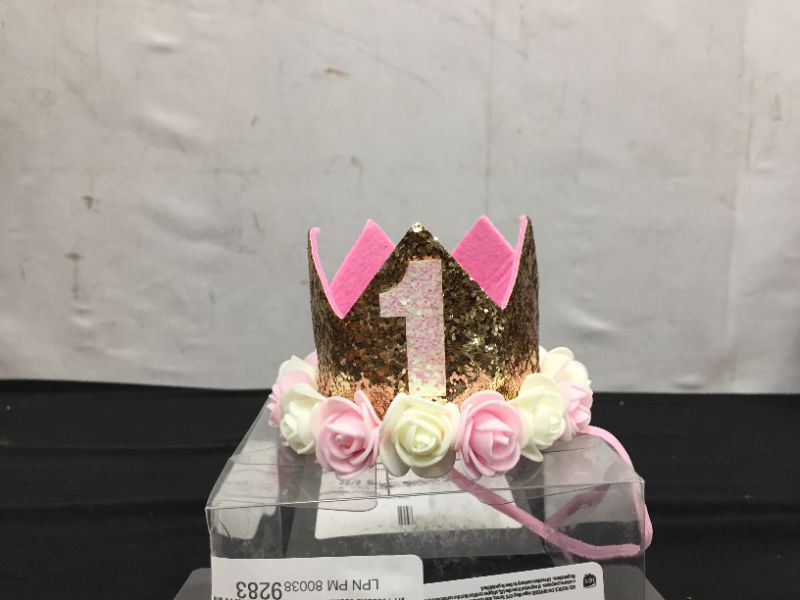 Photo 1 of Haomaomao Baby Crown Princess Gold Crowns Tiara Crystal Hat Girls First Birthday Gift Turning 1.
