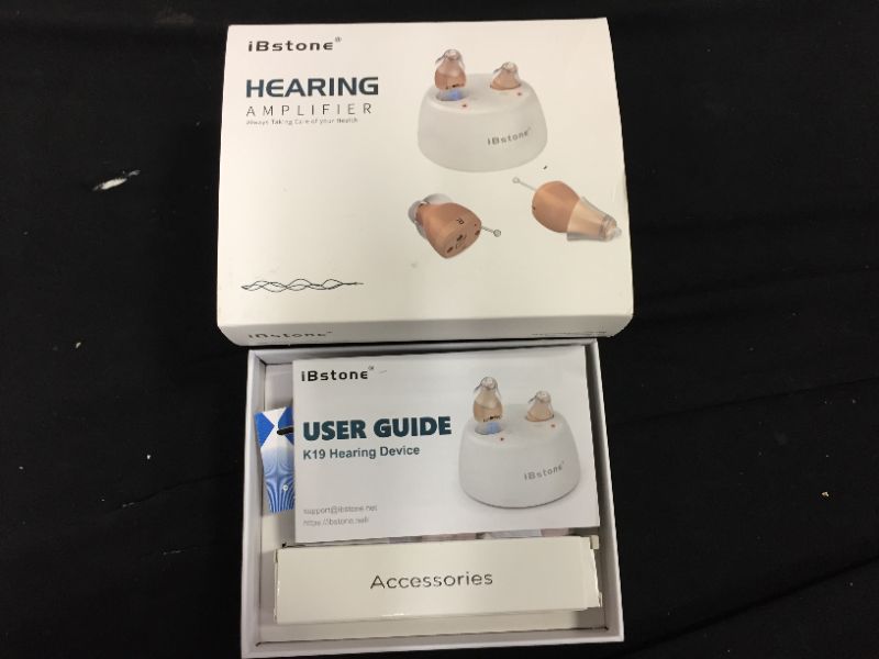 Photo 3 of [Upgraded] iBstone Rechargeable Hearing Aid, Mini Completely-in-Canal Hearing Amplifier for Seniors with Noise Reduction, Pair, Beige
