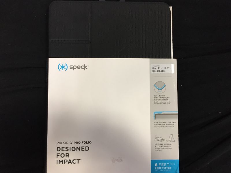 Photo 4 of Speck Products Presidio Pro Folio iPad Pro 12.9-Inch Case (2018/2020), Black/Black (134861-1050)
