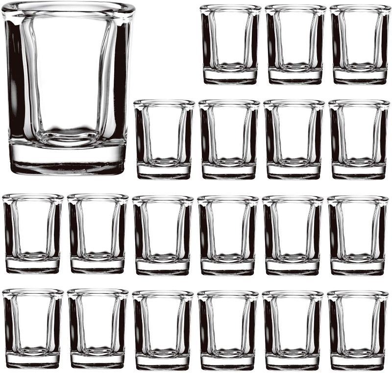 Photo 1 of 2 Ounce Heavy Base Shot Glass Set,QAPPDA Whisky Shot Glasses 2 oz,Mini Glass Cups For liqueur,Double Side Cordial Glasses,Tequila Cups Small Glass Shot Cups Set Of 16 KTY1502
