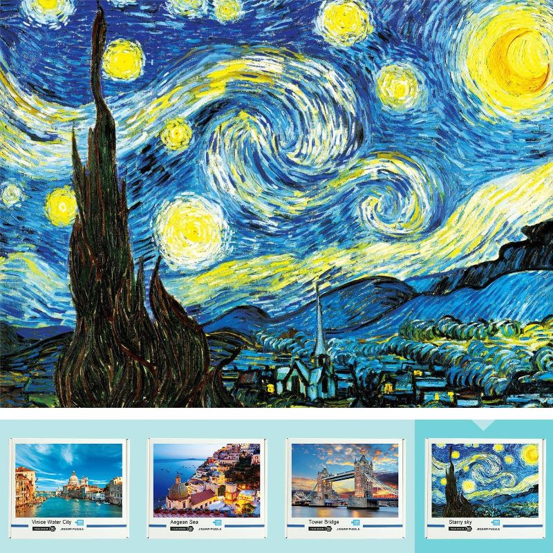 Photo 1 of LOOCH Jigsaw Puzzles 1000 Pieces for Adults - The Starry Night Adult Jigsaw Puzzles Educational Game - Puzzle Decoration Toys Gift for Kids - Challenging Family Puzzles for Fun, Hobby, Relaxation
