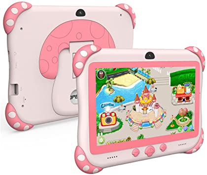 Photo 1 of Kids Tablet Android Toddler Tablet for Kids, 7 inch Kids Learning Tablet for Toddlers 32GB ROM with WiFi Bluetooth Dual Camera Educational Games, Parental Control Cute Kids Proof Case (Pink)
