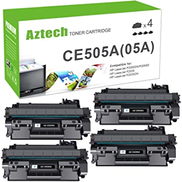 Photo 1 of Aztech Compatible Toner Cartridge Replacement for HP 05A CE505A P2035 Toner Cartridge for HP P2035 P2035N 2035N P2055DN 2055DN P2030 P2050 P2055X P2055D Printer (Black 4-Pack)
