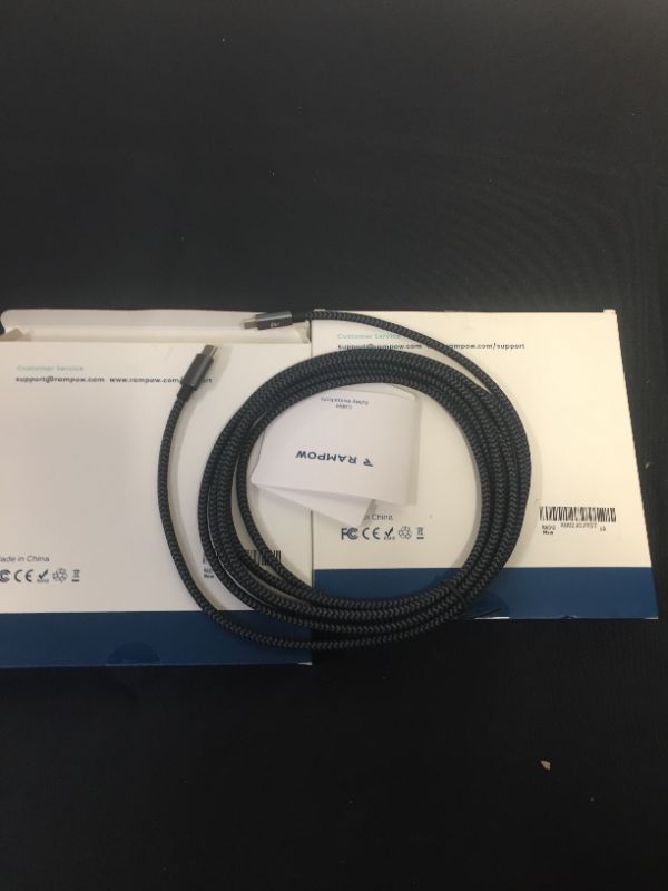Photo 1 of RAMPOW 60W USB C to USB C Cable 10ft - PD Fast Charging USB C Cable - Braided Type C to Type C Cable for MacBook Air/Pro 13'',iPad Pro 2020/2018,Samsung S20/Note 20,Google Pixel 2/3/4 etc - Space Gray --- 2 PACK 
