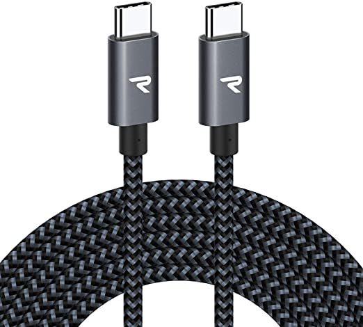 Photo 1 of RAMPOW 60W USB C to USB C Cable 10ft - PD Fast Charging USB C Cable - Braided Type C to Type C Cable for MacBook Air/Pro 13'',iPad Pro 2020/2018,Samsung S20/Note 20,Google Pixel 2/3/4 etc - Space Gray --- 2 PACK 
