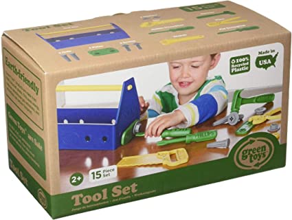 Photo 1 of Green Toys Tool Set, Blue 4C - 15 Piece Pretend Play, Motor Skills, Language & Communication Kids Role Play Toy. No BPA, phthalates, PVC. Dishwasher Safe, Recycled Plastic, Made in USA.
