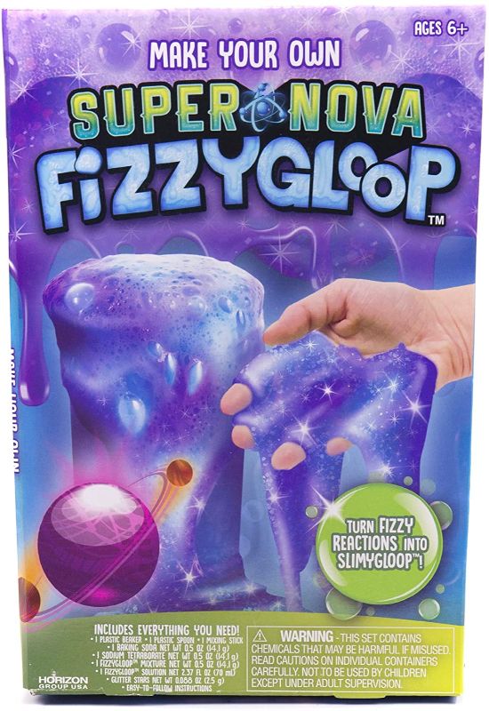 Photo 1 of Fizzygloop Super Nova DIY Slime Making Kit by Horizon Group USA, Make Your Own Fizzy, Sparkly, Gooey, Sticky, Stretchy Slime Putty, Add Color & Glitter, Purple
