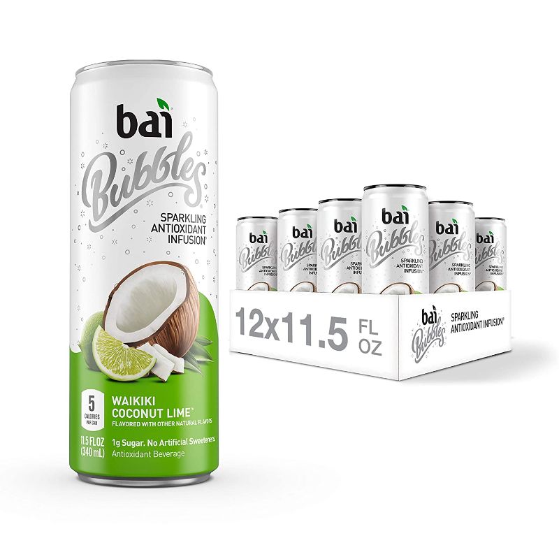 Photo 1 of Bai Bubbles, Sparkling Water, Waikiki Coconut Lime, Antioxidant Infused Drinks, 11.5 Fl Oz (Pack of 12)
bb -7 - 26  -21 