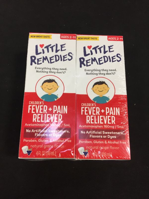 Photo 1 of Little Remedies Children's Fever & Pain Reliever Ages 2-11 Grape Flavor 4OZ exp- 06/2022