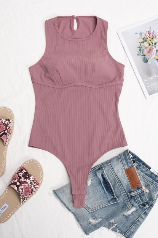 Photo 1 of CUPSHE Marissa Dusty Pink Tank Bodysuit---MEDIUM---
