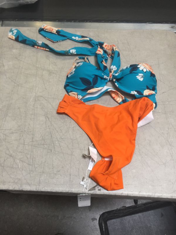 Photo 1 of CUPSHE Sage Wrap Ruched Mid Waisted Bikini---SMALL---
