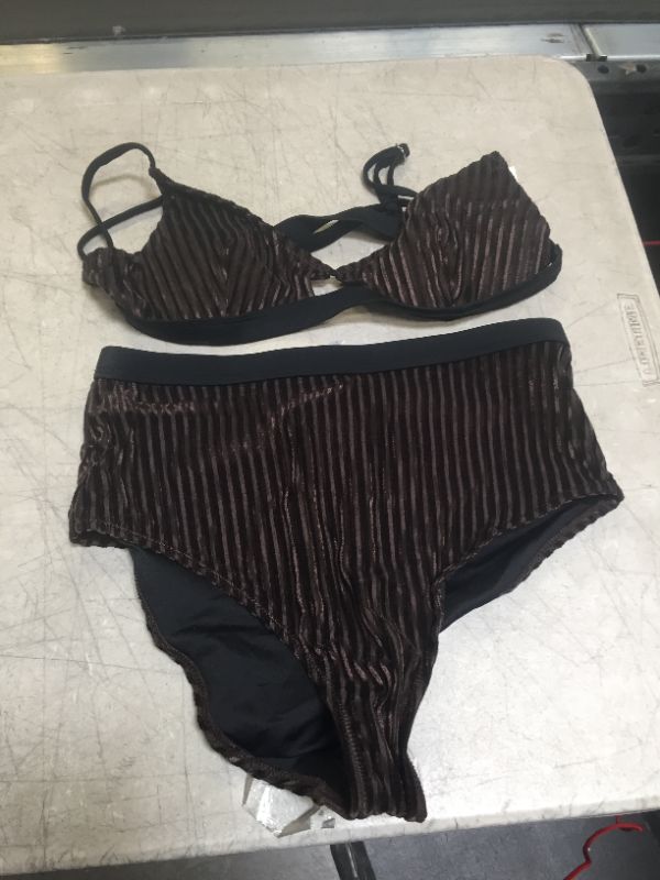 Photo 2 of CUPSHE Dark Brown Smocked Bikini---SMALL---
