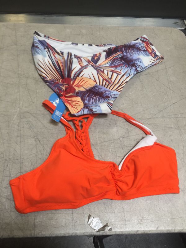 Photo 2 of CUPSHE Laney Tropical Ruched Front Bikini---LARGE---
