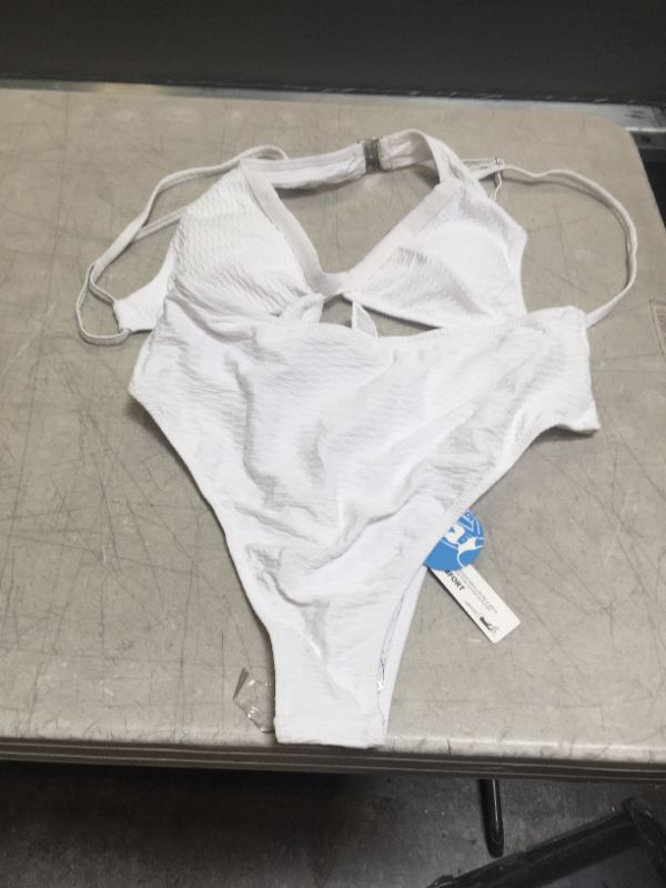 Photo 2 of CUPSHE White Double Straps Knotted Bikini---MEDIUM---
