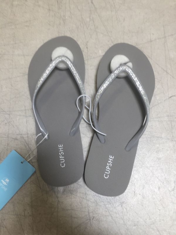 Photo 2 of CUPSHE Slate Grey Flip Flops---SIZE 8---
