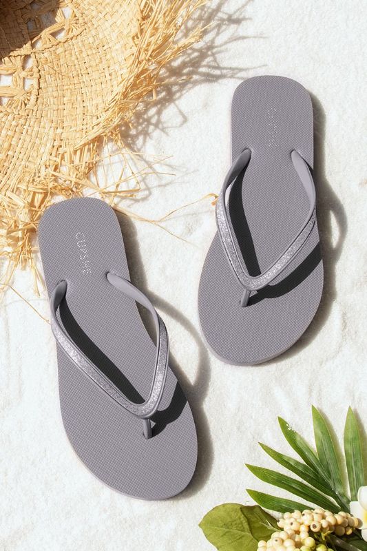 Photo 1 of CUPSHE Slate Grey Flip Flops---SIZE 8---
