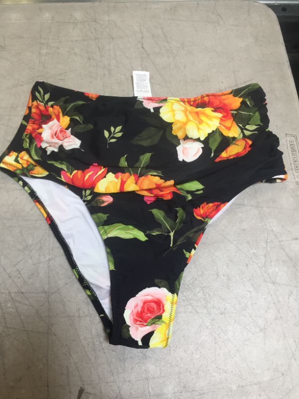 Photo 2 of CUPSHE Sweet Floral High Waisted Bikini Bottom---LARGE---
