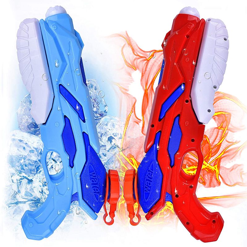 Photo 1 of iKeelo Water Gun for Kids, 2 Pack 300CC Super Squirt Guns Reach 32FT, Water Soaker Blaster for Boys Girls, Water Fighting Play Toys for Outdoor, Swimming Pool and Beach
