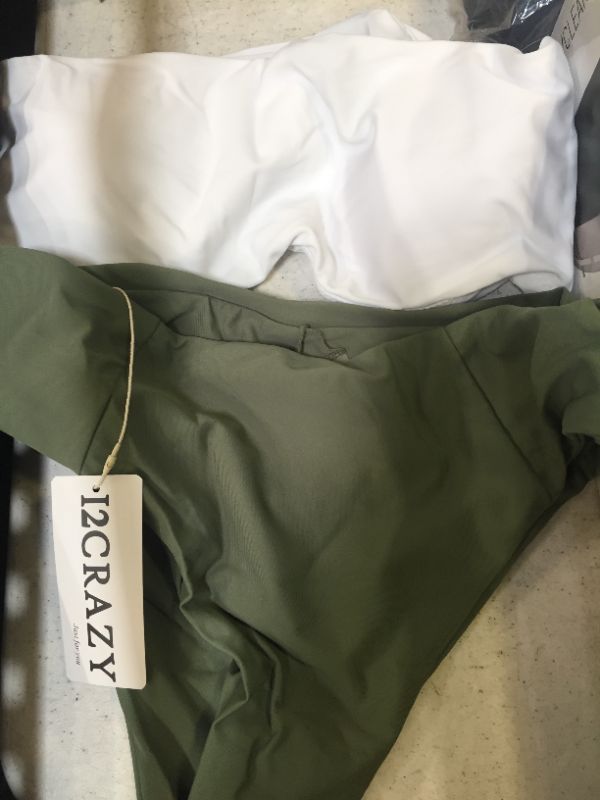 Photo 1 of 2CRAZY Women Bandeau Two Piece Bikini Swimsuits Strapless Top with High Cut Bottom Bathing Suit SIZE M 