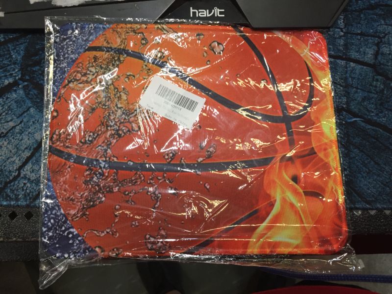 Photo 2 of Basketball Fire Gaming Office Mouse Pad ZTtrade Durable Customized Non-Slip Rubber Mouse Pad-Rectangle.
