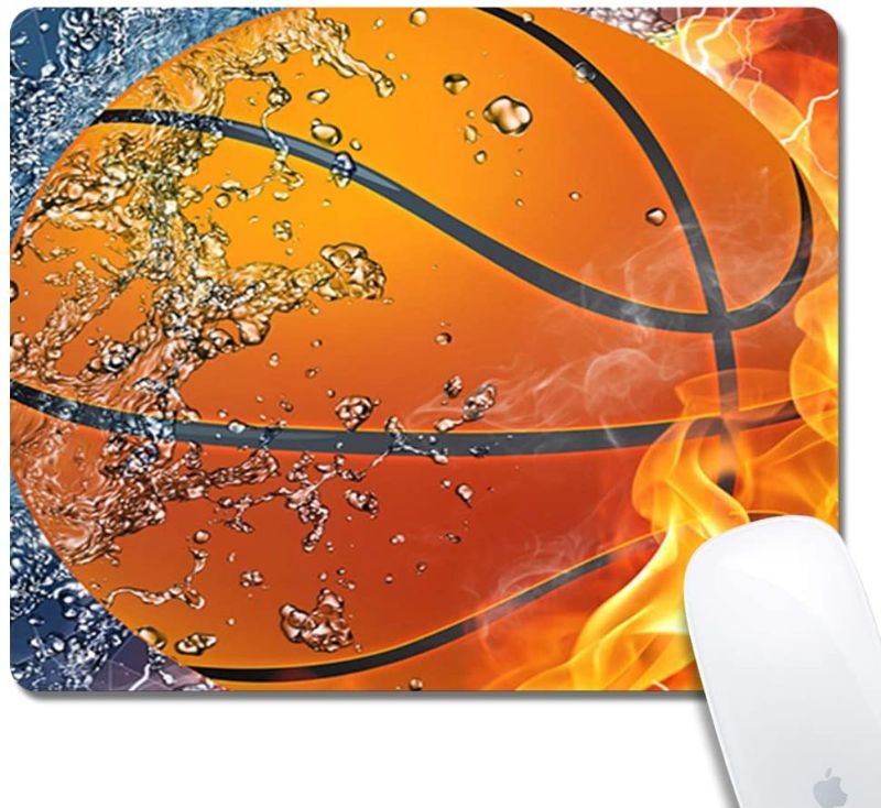 Photo 1 of Basketball Fire Gaming Office Mouse Pad ZTtrade Durable Customized Non-Slip Rubber Mouse Pad-Rectangle.
