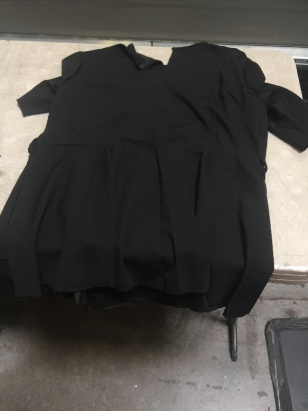 Photo 1 of Dresswel Women Casual Crew Neck Short Sleeve Pleated Hem Shirt Tops Blouse with Belt---LARGE---
