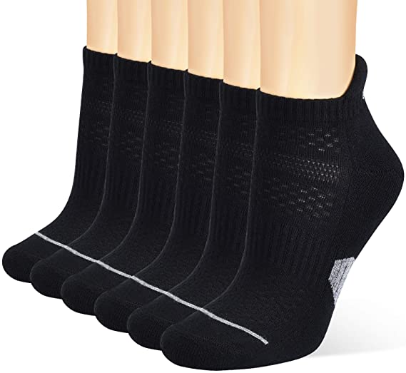 Photo 1 of Corlap Ankle Athletic Running Socks With Cushioned 6 Pack Low Cut Tab Sports Socks for Men and Women
Size: M