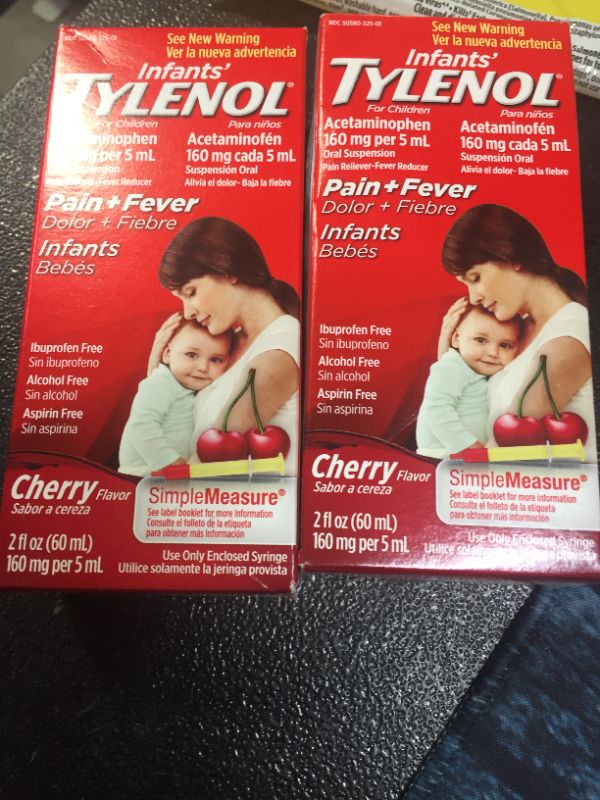 Photo 2 of 2x Infants' Tylenol Acetaminophen Liquid Medicine, Cherry, 2 fl. oz
Best Before: March 2022