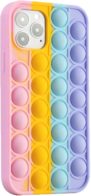 Photo 1 of 2x Pop It Phone Case Compatible with iPhone 12  - Rainbow
