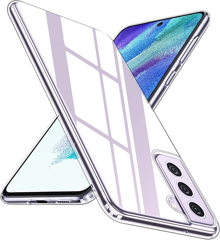Photo 1 of 3x POSUGU for Samsung Galaxy S21 FE Case 5G, Crystal Clear Non-Yellowing Slim Thin Shockproof Protective Phone Case for Samsung S21 FE Case -Clear 6.4 inch
