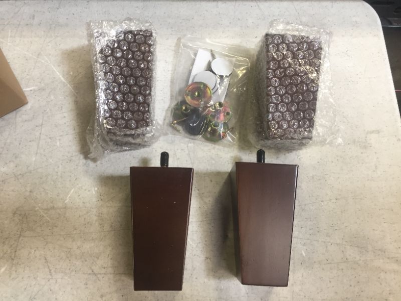 Photo 1 of 5" Furniture Wood Tapered Sofa Leg Walnut Finish - Set of 4 Legs
