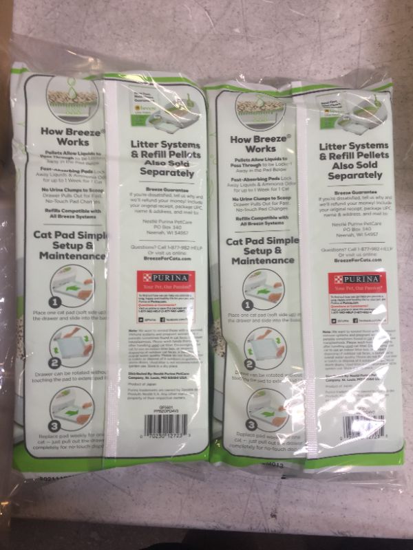 Photo 1 of 2x Purina Tidy Cats Cat Pads, Breeze Refill Pack, 4 Ct. Pouch
