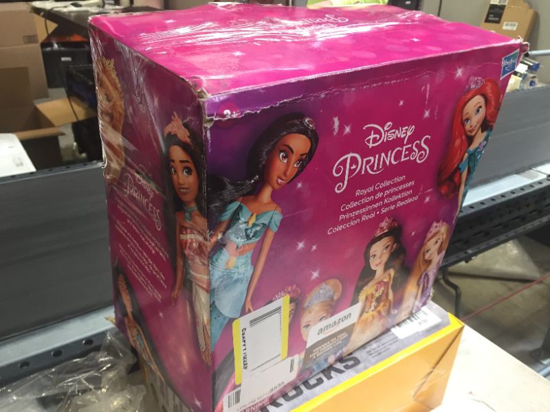 Photo 2 of Disney Princess Royal Collection, 12 Fashion Dolls -- Ariel, Aurora, Belle, Cinderella, Jasmine, Merida, Moana, Mulan, Pocahontas, Rapunzel, Snow White, Tiana (Amazon Exclusive)
Box Damaged During Shipping.One Princess was Opened