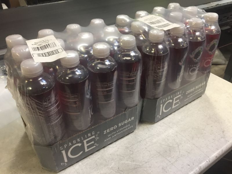 Photo 2 of 2x Sparkling ICE, Black Raspberry Sparkling Water, Zero Sugar Flavored Water, with Vitamins and Antioxidants, Low Calorie Beverage, 17 fl oz Bottles (Pack of 12)
Best By: March 16, 2022