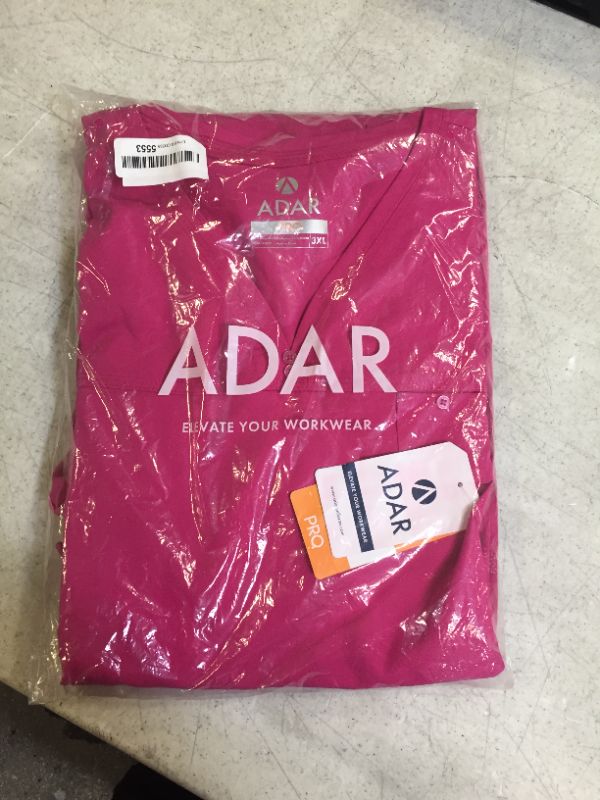 Photo 3 of Adar Pro Movement Booster Scrub Set for Women - Sweetheart V-Neck Scrub Top & Yoga Jogger Scrub Pants--size 3XL 