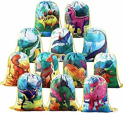 Photo 1 of BeebeeRun 12 PCS Dinosaur Drawstring Bags Ages 3+ Goodie Bags Party Favors Kids