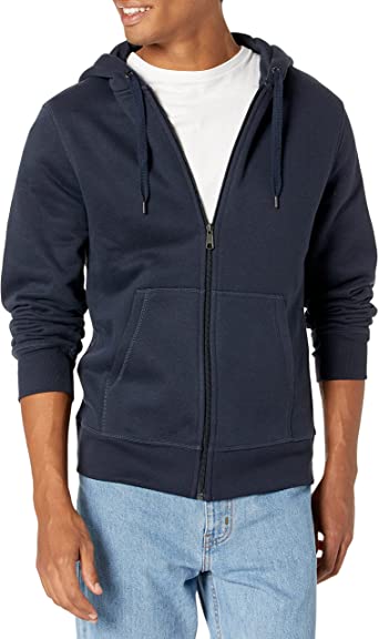 Photo 1 of Amazon Essentials Men's Standard Full-Zip Hooded Fleece Sweatshirt MEDIUM DARK NAVY