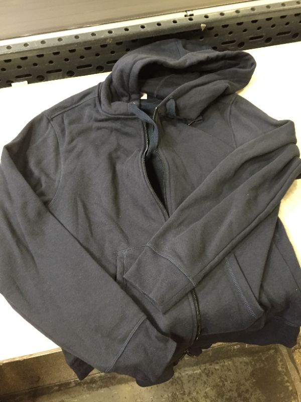 Photo 2 of Amazon Essentials Men's Standard Full-Zip Hooded Fleece Sweatshirt MEDIUM DARK NAVY