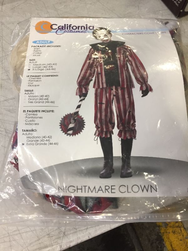 Photo 1 of CALIFORNIA COSTUMES NIGHTMARE CLOWN XL