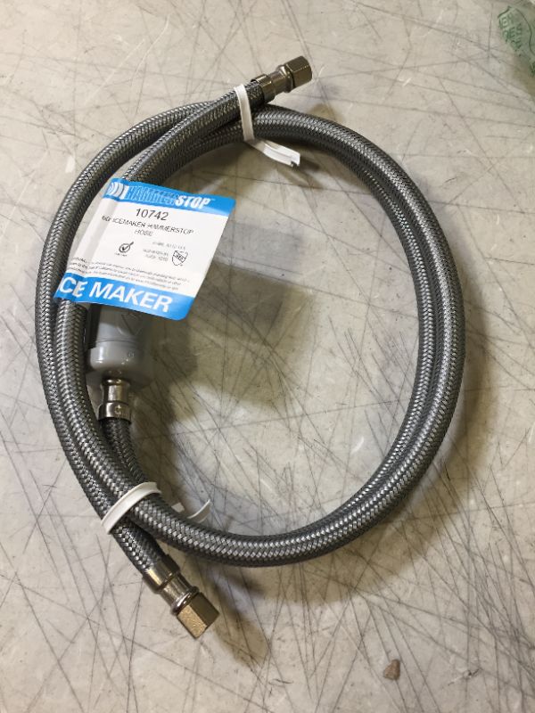 Photo 2 of Danco HammerStop Technology Ice Maker Connector Hose, Grey, 10742X
